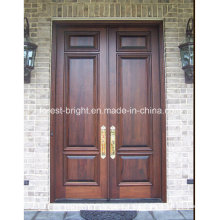 Solid Wood Double Entry Door with Handles